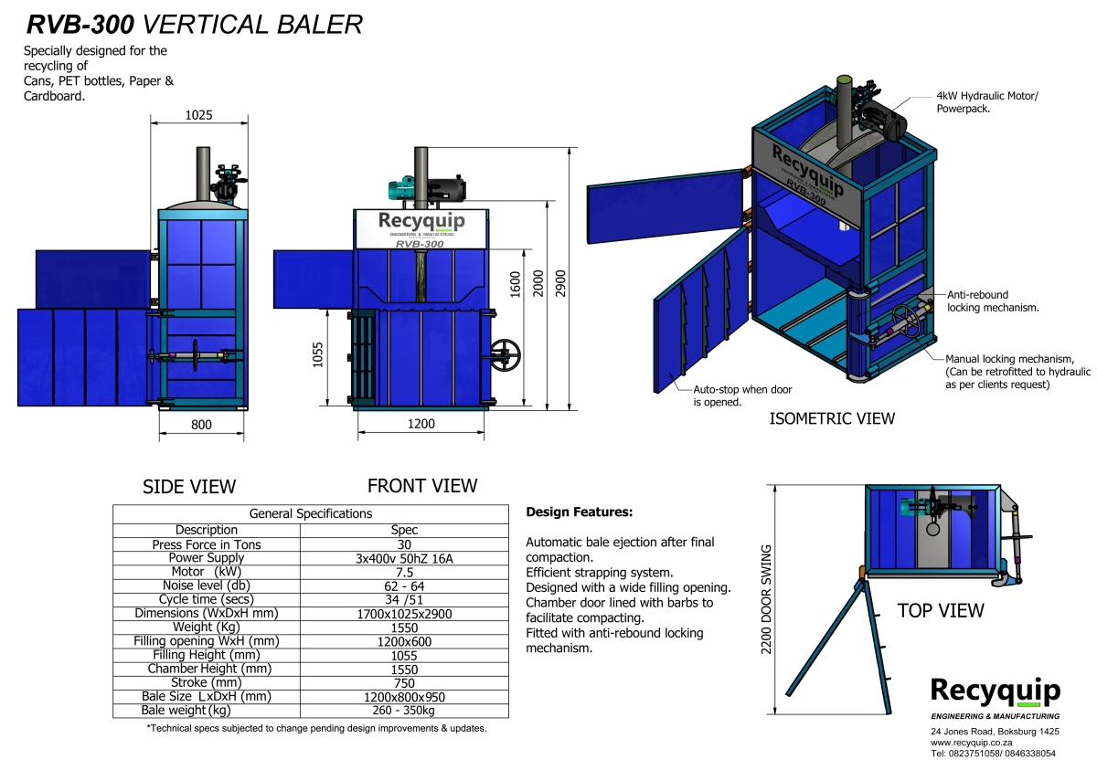 rvb-300 vertical baler catalogue brochure
